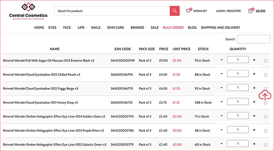 Try Our Bulk Wholesale Cosmetics Ordering Page