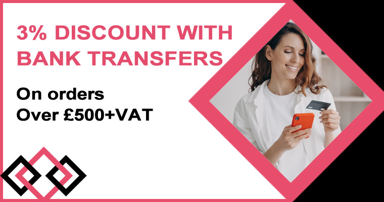3% discount on Bank Transfers