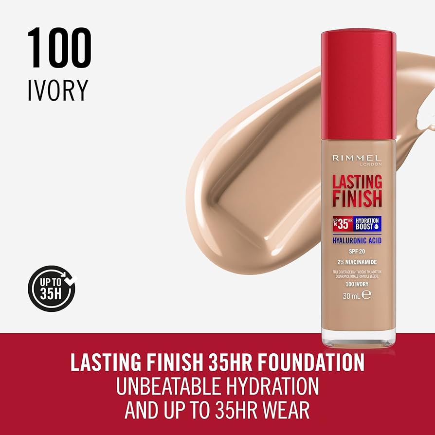 Rimmel Lasting Finish 35 HR Foundation 100 Ivory - Image 1